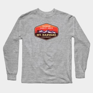 Mount Harvard Colorado - 14ers Mountain Climbing Badge Long Sleeve T-Shirt